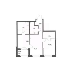 2-к квартира, вторичка, 63м2, 11/24 этаж