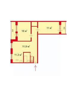 2-к квартира, вторичка, 57м2, 2/10 этаж