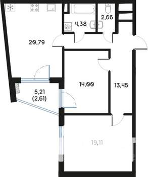 2-к квартира, вторичка, 78м2, 3/9 этаж