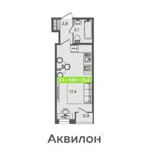 Студия квартира, строящийся дом, 24м2, 1/13 этаж