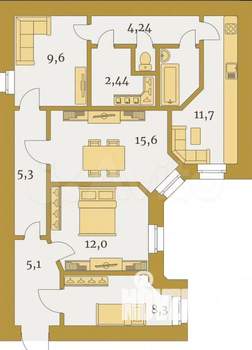 4-к квартира, вторичка, 81м2, 5/5 этаж