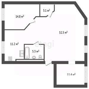 2-к квартира, вторичка, 98м2, 4/8 этаж