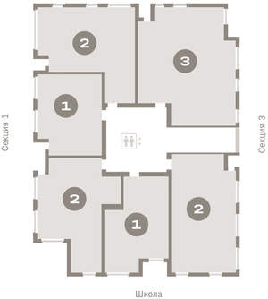 1-к квартира, вторичка, 52м2, 3/16 этаж