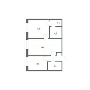 2-к квартира, вторичка, 59м2, 10/12 этаж