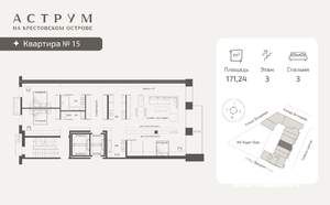 3-к квартира, вторичка, 171м2, 3/6 этаж