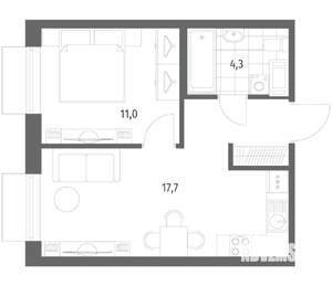 1-к квартира, вторичка, 37м2, 5/12 этаж