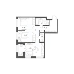 2-к квартира, вторичка, 61м2, 13/24 этаж