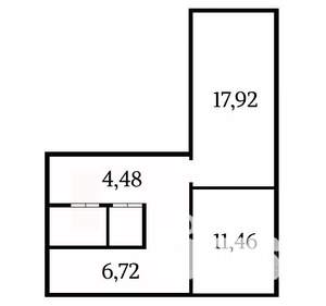 2-к квартира, вторичка, 45м2, 2/5 этаж
