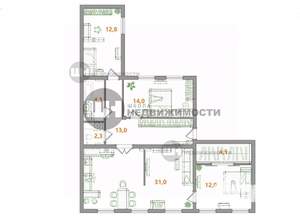 4-к квартира, вторичка, 95м2, 3/3 этаж