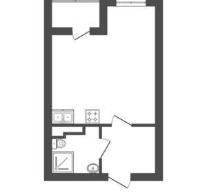 Студия квартира, сданный дом, 24м2, 4/4 этаж