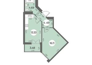 1-к квартира, вторичка, 40м2, 21/24 этаж