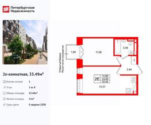 1-к квартира, вторичка, 33м2, 2/8 этаж