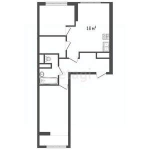 2-к квартира, вторичка, 62м2, 9/13 этаж