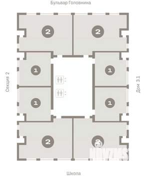 2-к квартира, вторичка, 86м2, 3/15 этаж