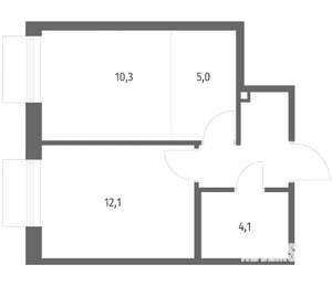2-к квартира, вторичка, 36м2, 2/12 этаж