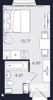 Студия квартира, вторичка, 22м2, 6/24 этаж