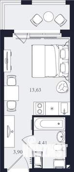 Студия квартира, вторичка, 22м2, 5/24 этаж