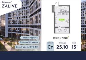 Студия квартира, вторичка, 25м2, 13/13 этаж