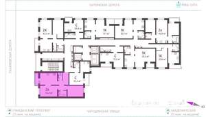 2-к квартира, строящийся дом, 52м2, 2/25 этаж