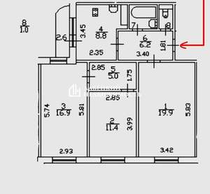 3-к квартира, вторичка, 72м2, 12/12 этаж