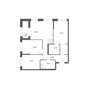 3-к квартира, вторичка, 80м2, 23/24 этаж