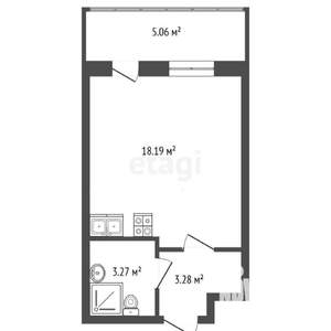 Студия квартира, вторичка, 24м2, 3/5 этаж
