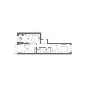 2-к квартира, вторичка, 77м2, 9/13 этаж