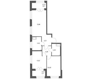 2-к квартира, вторичка, 64м2, 3/24 этаж