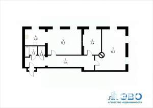 2-к квартира, вторичка, 52м2, 2/3 этаж
