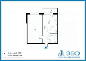 1-к квартира, вторичка, 33м2, 5/14 этаж