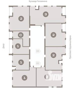 2-к квартира, вторичка, 84м2, 12/16 этаж