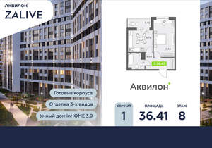 1-к квартира, вторичка, 37м2, 8/13 этаж