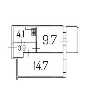 1-к квартира, вторичка, 32м2, 7/9 этаж