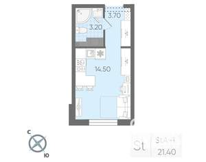 Студия квартира, вторичка, 21м2, 18/21 этаж