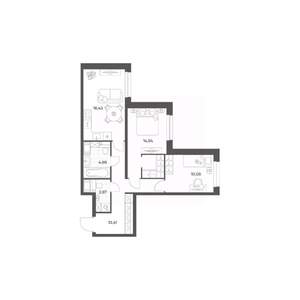 2-к квартира, вторичка, 62м2, 3/24 этаж