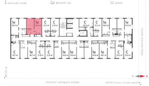 1-к квартира, вторичка, 37м2, 18/23 этаж