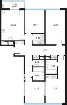 4-к квартира, вторичка, 110м2, 8/9 этаж