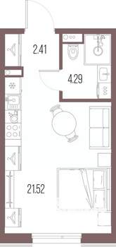 Студия квартира, вторичка, 28м2, 7/10 этаж