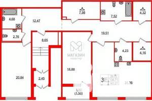 3-к квартира, вторичка, 140м2, 1/8 этаж