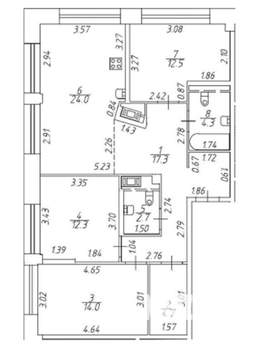3-к квартира, вторичка, 92м2, 16/19 этаж