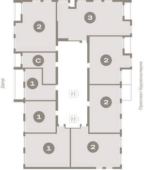 2-к квартира, вторичка, 83м2, 8/17 этаж
