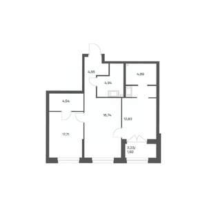 2-к квартира, вторичка, 62м2, 3/24 этаж