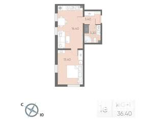 1-к квартира, вторичка, 36м2, 8/25 этаж