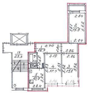 3-к квартира, вторичка, 78м2, 3/6 этаж