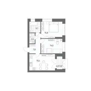 2-к квартира, вторичка, 69м2, 10/13 этаж