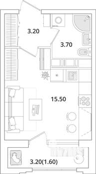 Студия квартира, строящийся дом, 24м2, 8/13 этаж