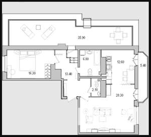 2-к квартира, вторичка, 93м2, 24/25 этаж