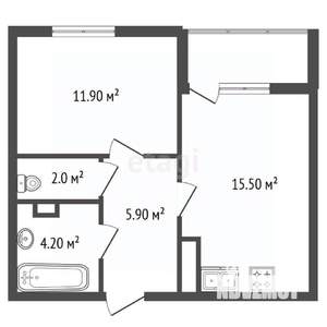 1-к квартира, вторичка, 39м2, 7/13 этаж