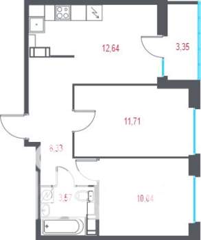 2-к квартира, вторичка, 48м2, 5/10 этаж