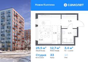 Студия квартира, вторичка, 25м2, 10/11 этаж